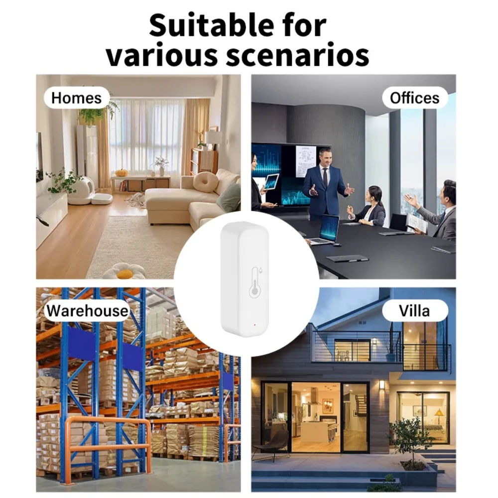Tuya WiFi Zigbee 3,0 temperatura y humedad termómetro inteligente para el hogar higrómetro aplicación remota alarma funciona con Alexa Google Home - imagen 3