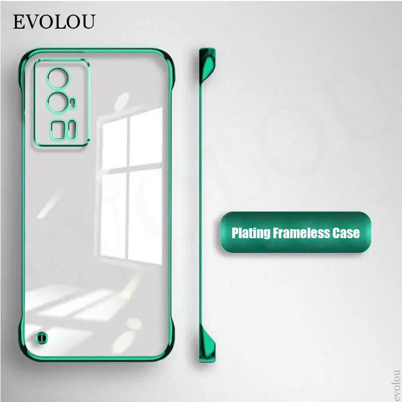 Funda de teléfono sin marco F5 Pro Plating para Poco F5pro F4 F3 Redmi K60 Pro, Ultra delgada, transparente, a prueba de golpes, cubierta dura con anillo