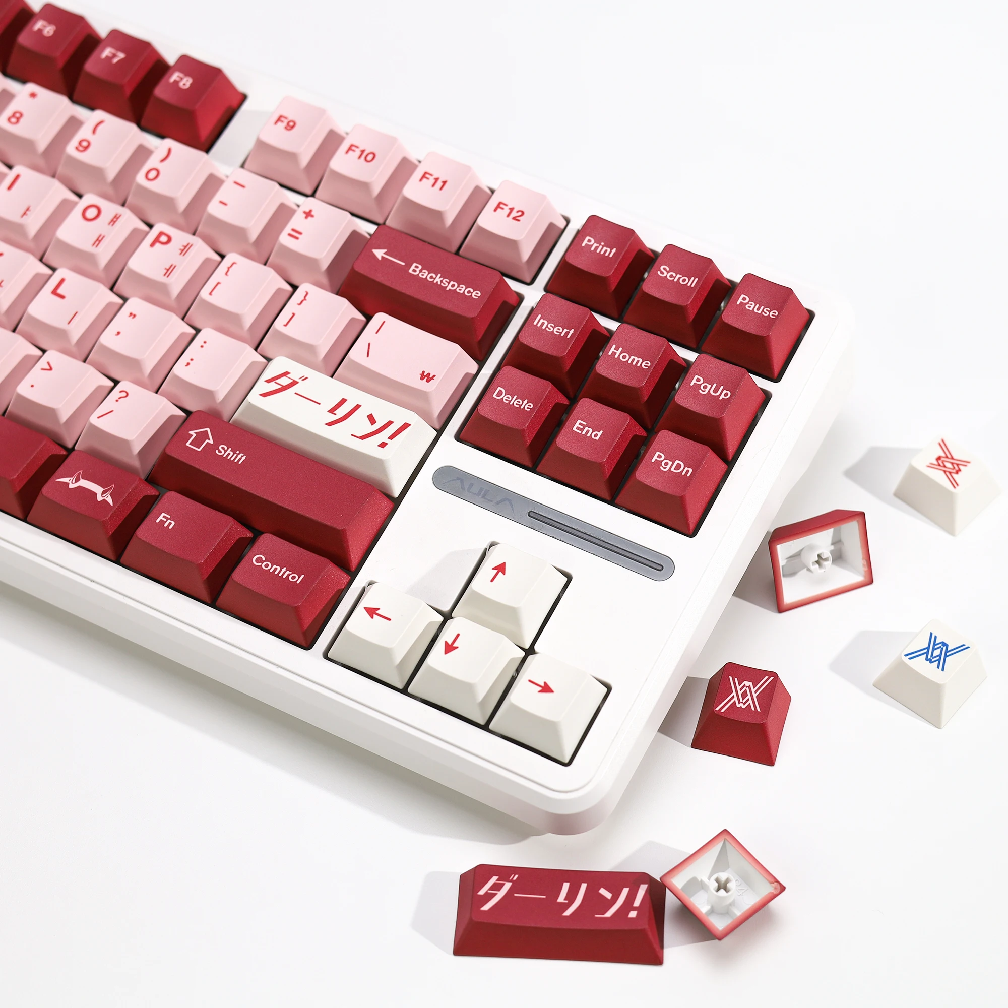 KBDiy GMK Darling Keycaps coreano PBT Retro rojo Alice ISO Cherry perfil Keycap personalizado para MX Switch 60 Teclado mecánico Gamer - imagen 2
