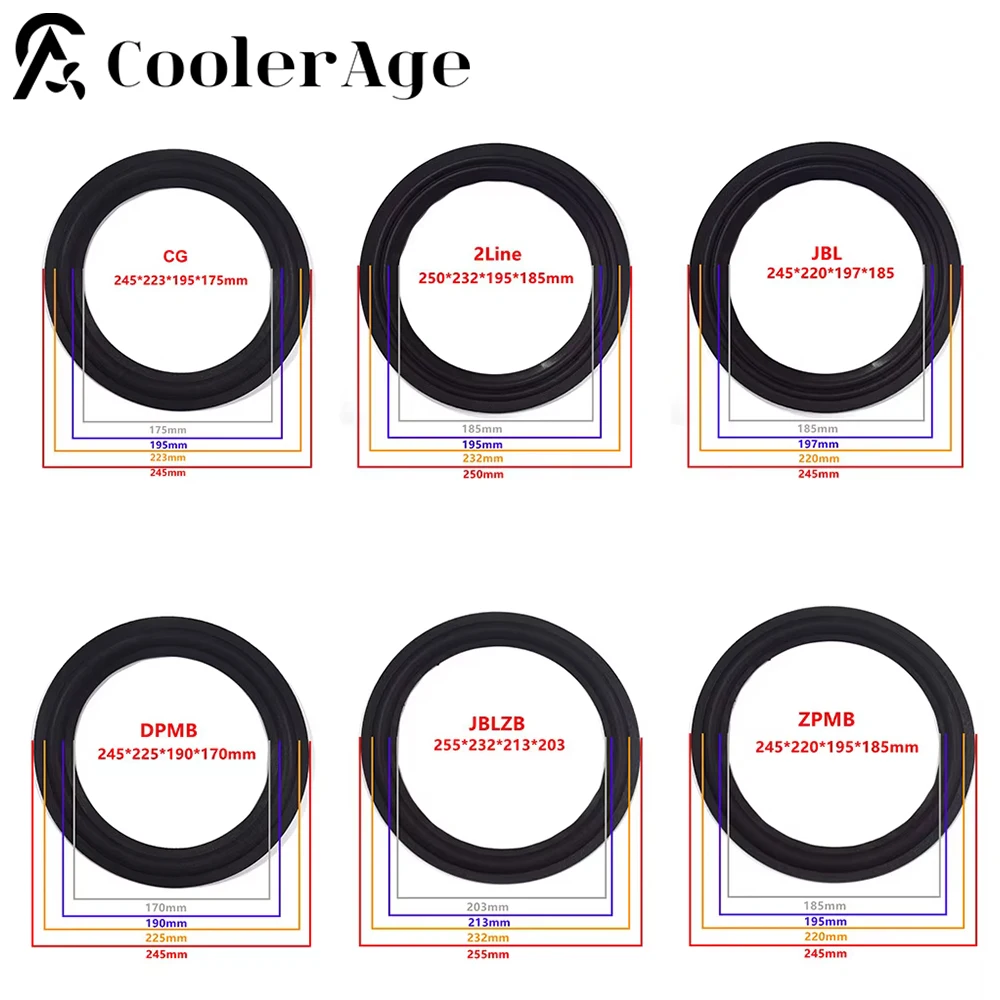 Altavoz envolvente de espuma de 10 pulgadas, reparación de Woofer con bordes plegables, anillo de Subwoofer, Kit de reparación DIY, accesorios, borde de suspensión de altavoz