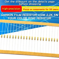 Surtido de resistencias de película de carbón 1/4 W, 5 %