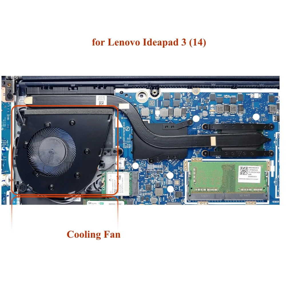 Ventiladores de refrigeración para ordenador portátil, enfriador para Lenovo IdeaPad S145-14IWL, S145-14IGM, CPU, S145-14AST, DC28000F4F0, 5F10S13907 - imagen 5
