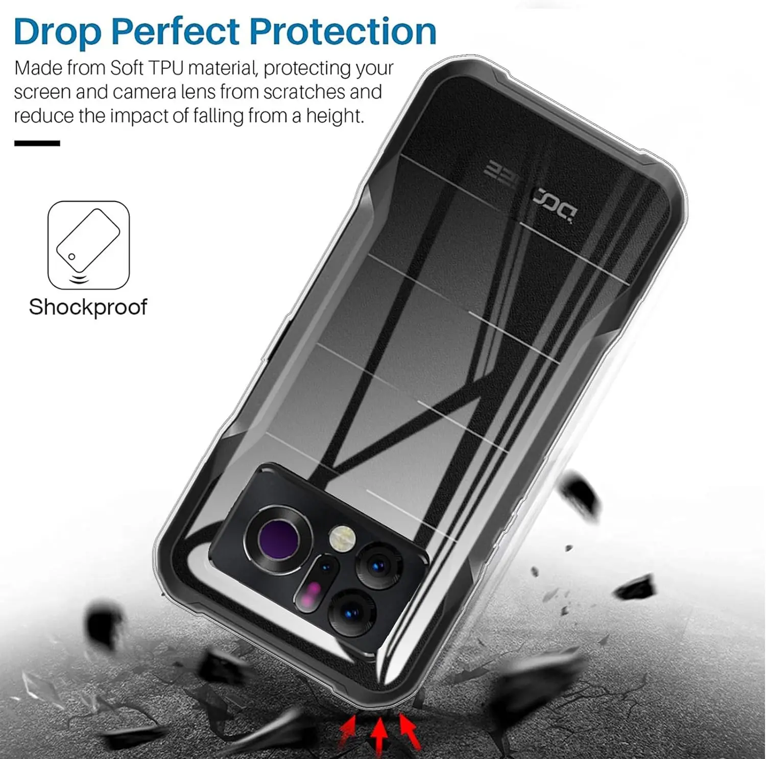 Para Doogee V20 Pro V20s Funda ultrafina transparente suave TPU Funda para Doogee V20 Dual 5G Couqe Funda 6,43 pulgadas - imagen 3