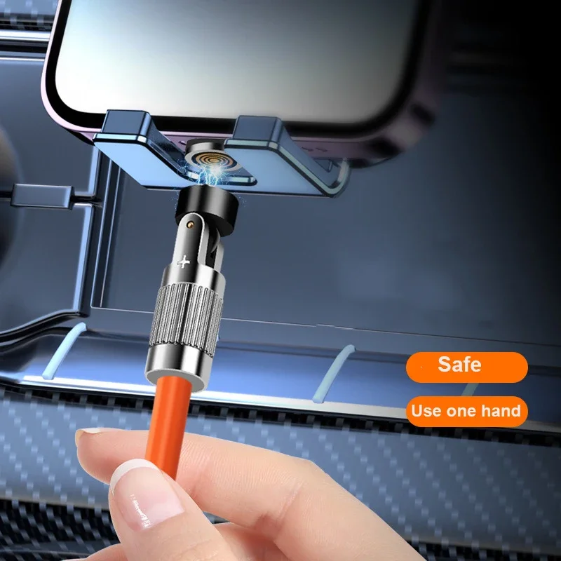 Cable magnético giratorio 540 para teléfono móvil, cargador magnético de carga rápida 6A, USB tipo C, Cable Micro DE 8 pines para iPhone y Xiaomi - imagen 3