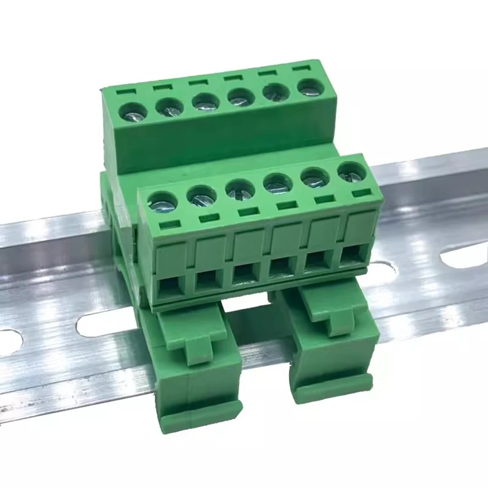 1 Juego de bloque de terminales de carril 2EDG-UKR-5.08mm de 2-20 pines, paso de 5,08mm, conector de bloques de terminales enchufables de tornillo, montaje en carril Din en su lugar - imagen 3