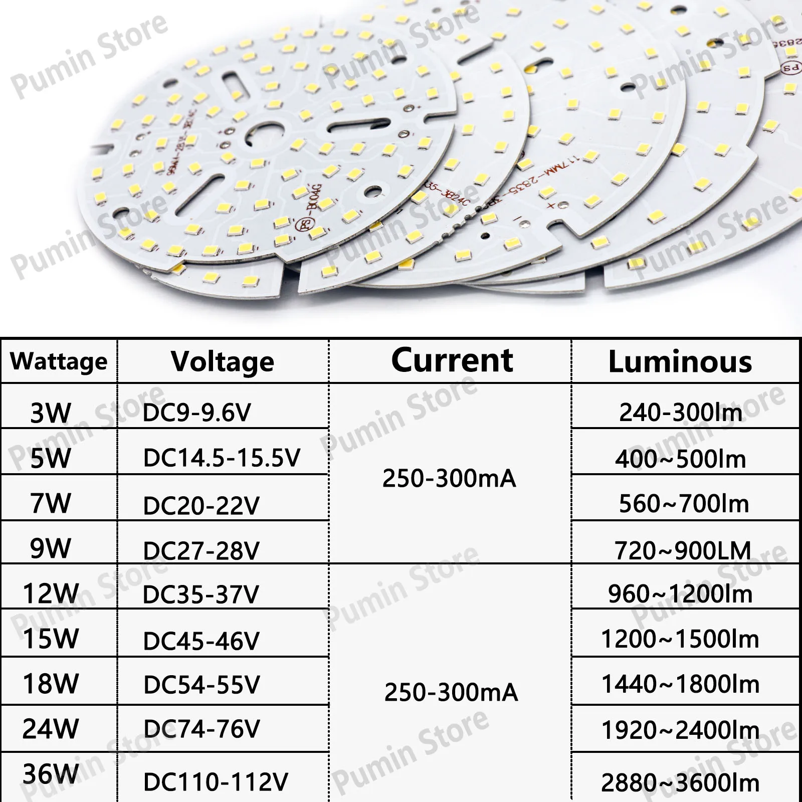 LED 3W 5W 7W 9W 12W 18W 24W 36W Placa de aluminio lámpara Chip bombilla luz 2835 SMD círculo cálido bombilla blanca Natural fuente de luz 1 Uds - imagen 2