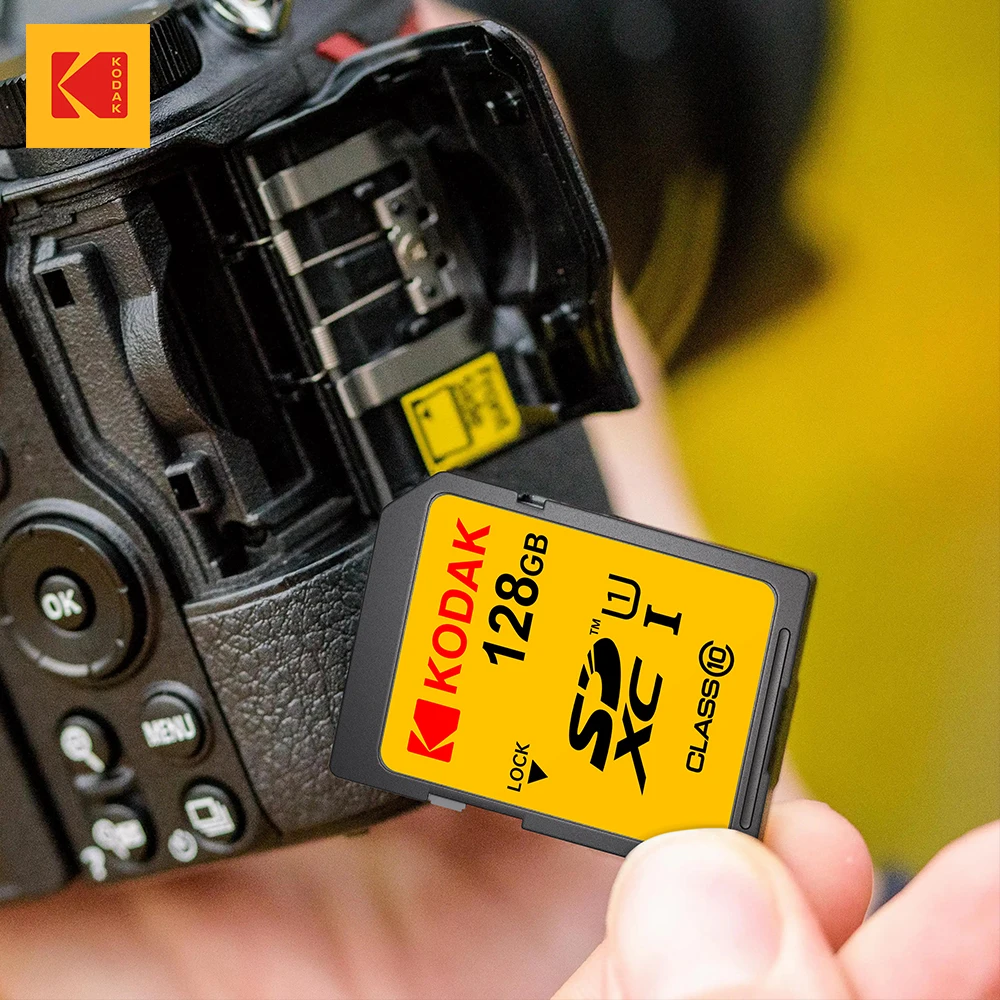 Tarjeta SD KODAK 64GB 128GB 32GB U1 V30 Tarjeta de memoria SD Flash de tamaño completo normal de alta velocidad para cámara - imagen 4