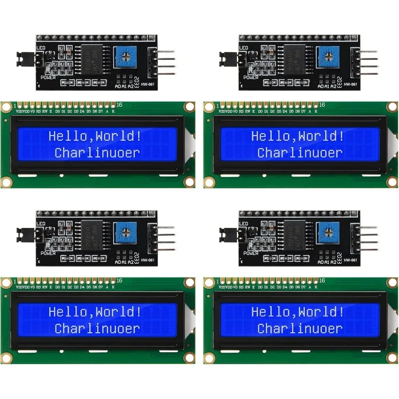 8 Uds IIC TWI I2C LCD 1602/LCD 2004 adaptador de interfaz serie y retroiluminación de pantalla de módulo LCD Compatible con Arduino R3 MEGA2560