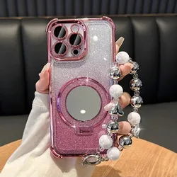 Xiaomi POCO X7 Pro Funda Lujo Purpurina con Soporte Espejo