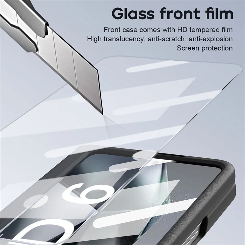 Funda de teléfono a prueba de golpes con soporte de cuero completamente protegido para Samsung Galaxy Z Fold 6 5 4 película templada de pantalla con ranura para bolígrafo táctil - imagen 5