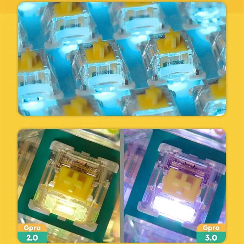 GATERON G Pro 3,0 interruptor de teclado Pro3.0 accesorios de teclado mecánico amarillo marrón plata interruptor para teclado prelubrado - imagen 3