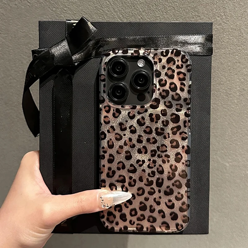 Funda de teléfono con estampado de leopardo y estilo de lujo para iPhone 17 16 15 14 Pro Max 13 12 11 XS X XR 7 8 Plus 16E 17Air, funda suave a prueba de golpes - imagen 2