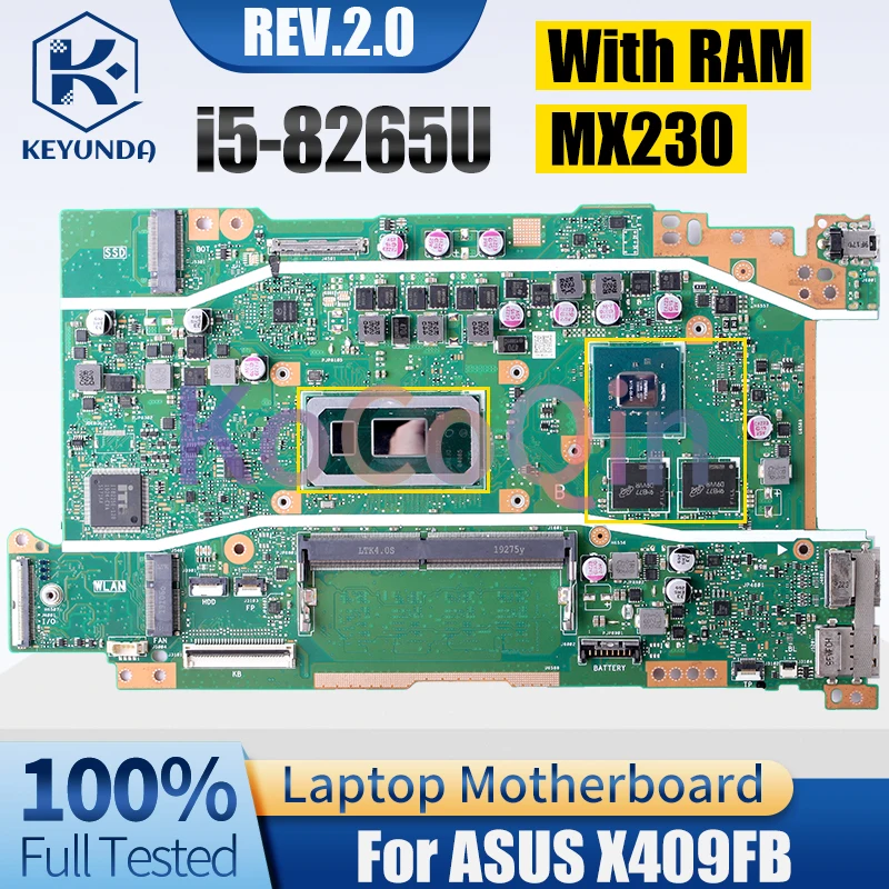 Placa base REV.2.0 para ASUS X409FB, placa base completamente probada, SREJQ, i5-8265U, MX230, con RAM, Notebook - imagen 3