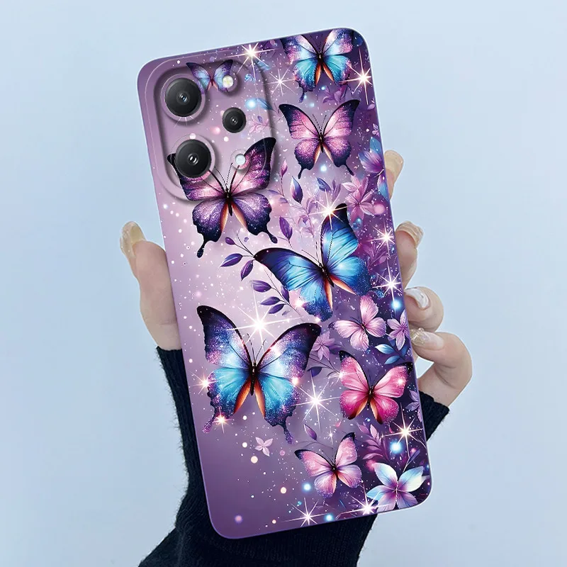Para Xiaomi Redmi 12 Funda Redmi12 Funda de teléfono de silicona suave a prueba de golpes carcasa líquida Funda trasera Floral para Xiaomi Redmi 12 Funda - imagen 5