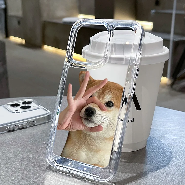 Funda divertida y linda para iPhone 11/12/13/14/15/16/17Pro Max "¡Cállate! Funda de teléfono transparente suave de TPU para perros con ilustrado