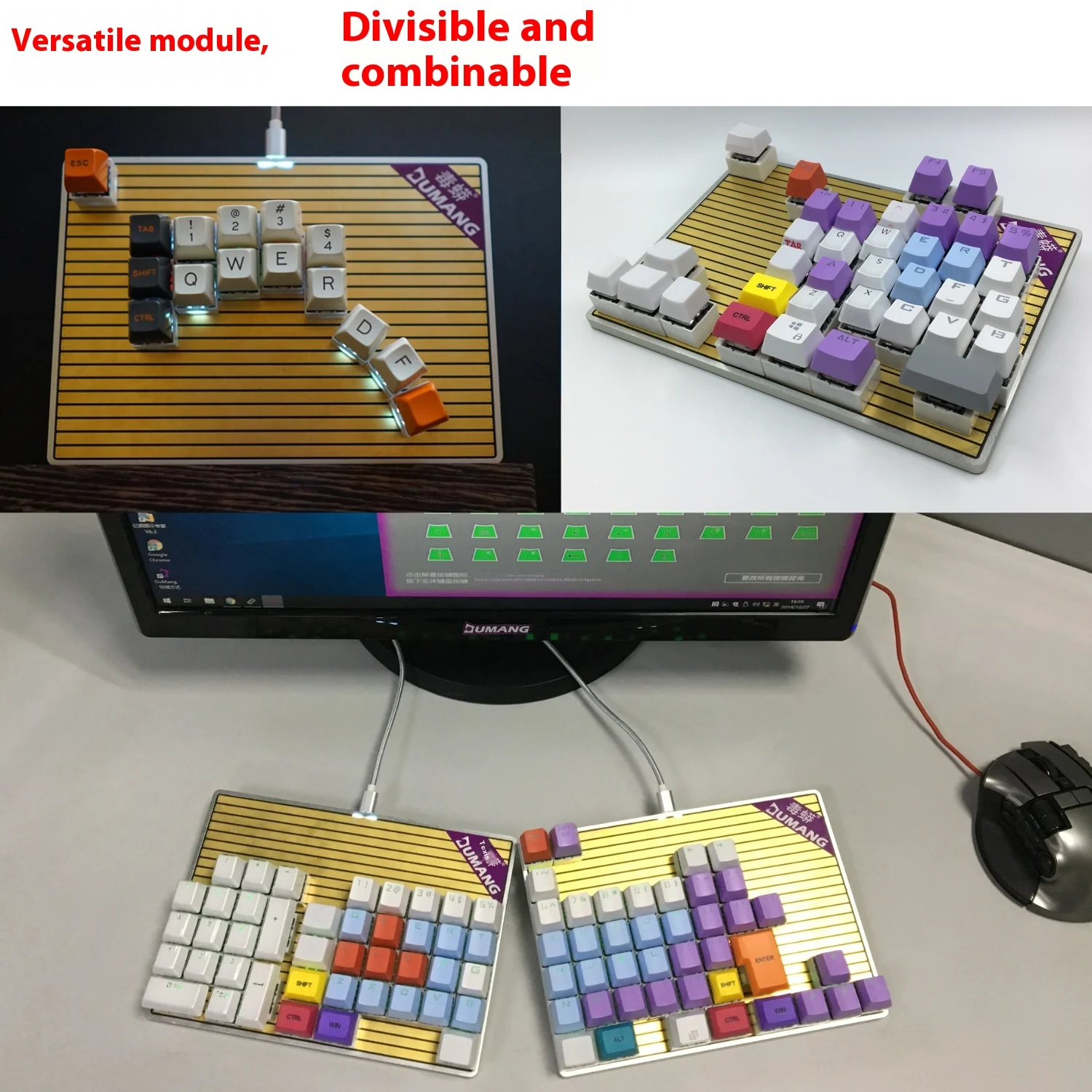 Teclado DIY DK6 Teclado mecánico Botón magnético extraíble Teclados modulares personalizados - imagen 4