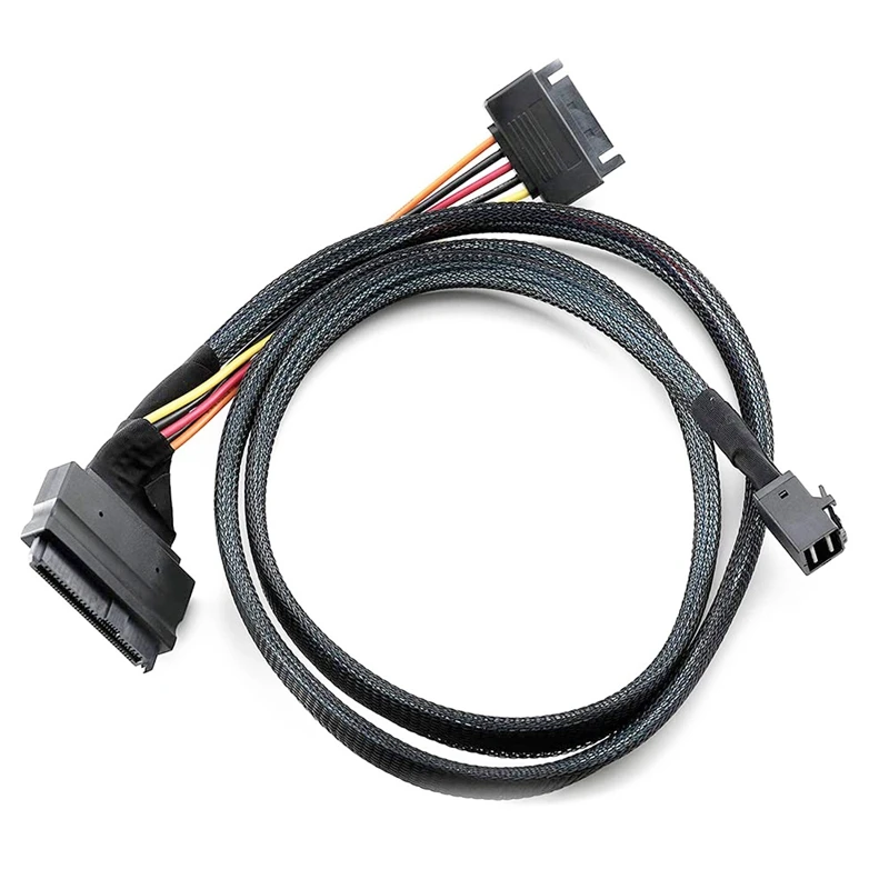 Mini Cable de SFF-8639 SAS 100 SFF 3,0 a U.2, conector hembra SATA de 15 Pines, Cable de alimentación SSD de 12 Gb/S, 50cm, 8643 cm, nuevo - imagen 5