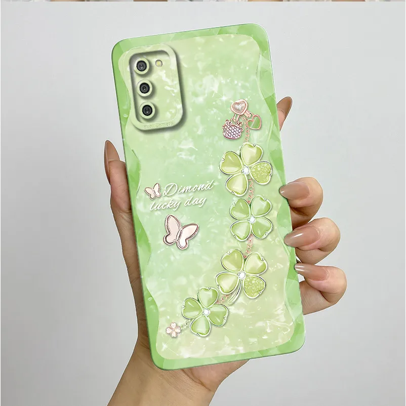 Funda de teléfono para Samsung Galaxy A02s, funda SM-A025F de lujo estética, funda de silicona líquida suave a prueba de golpes para Samsung A 02s - imagen 2