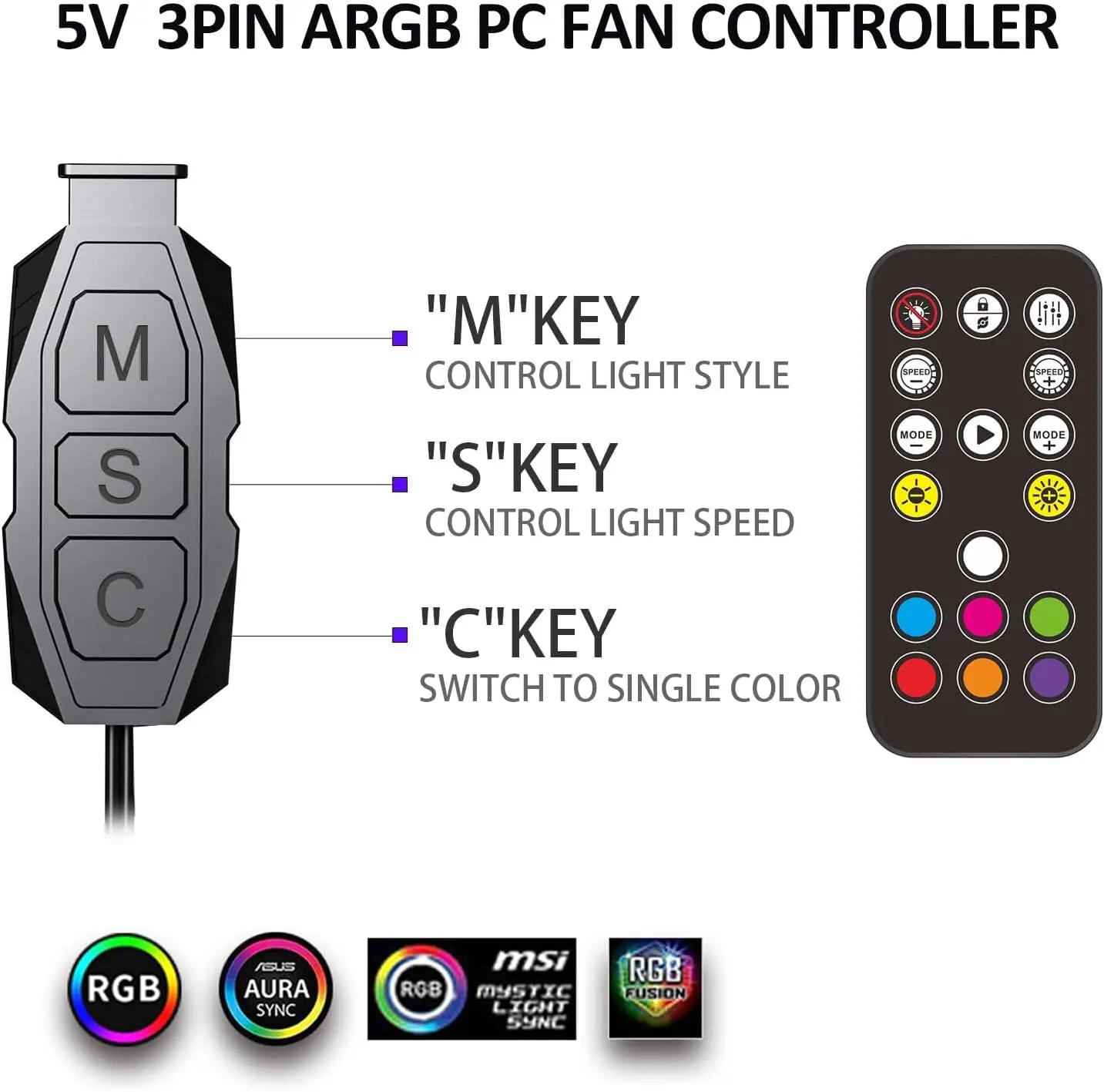 Controlador Zezzio ARGB 5V 3 pines a fuente de alimentación SATA Mini controlador 3PIN Hub caja de Cpu de ordenador ventilador fresco radiador de luz LED - imagen 4