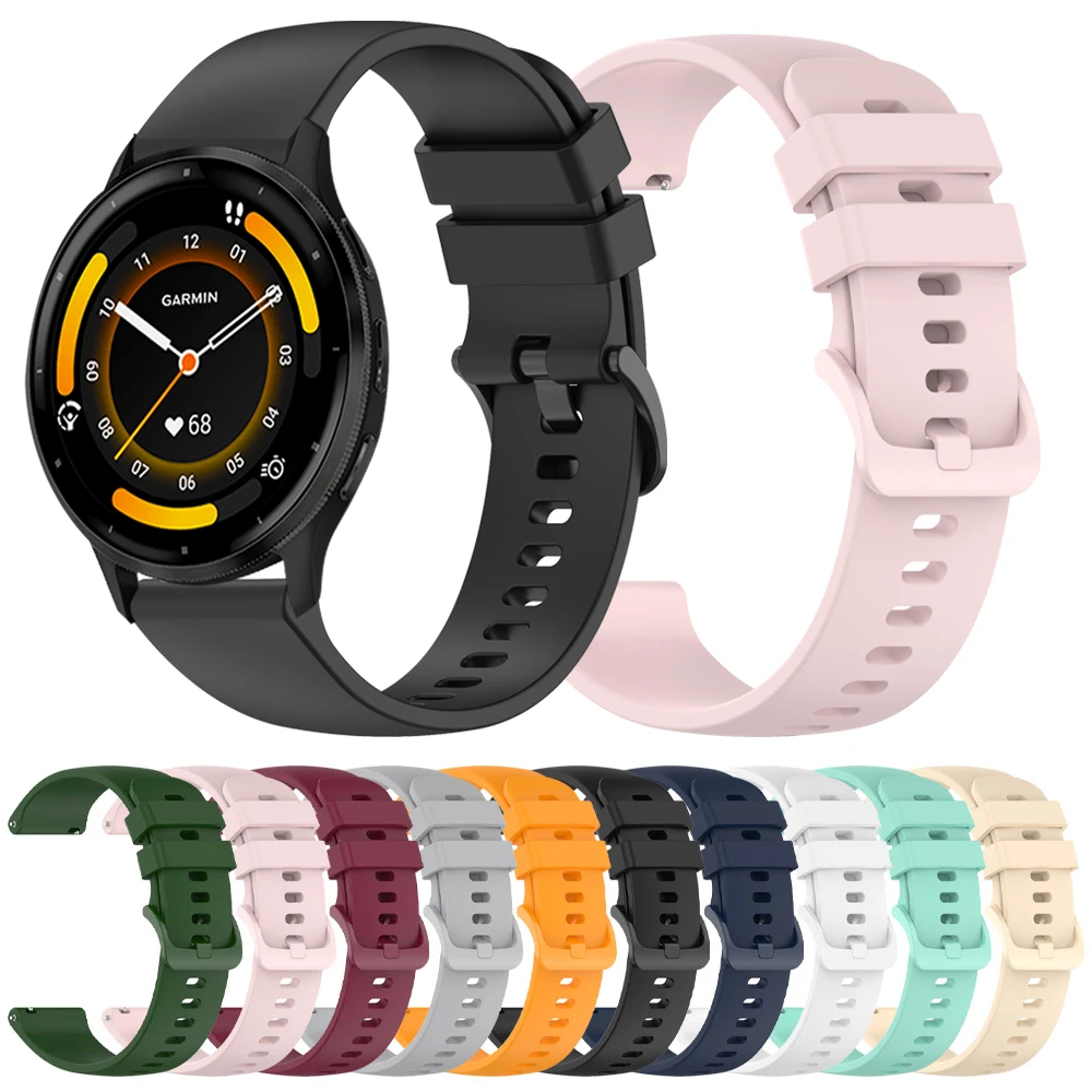 Para Garmin Forerunner 265 255 245 correa de música 22 20mm pulsera deportiva de silicona Venu 3 Venu2 Plus SQ 2/Vivoactive 3 4 5 correa de reloj - imagen 2