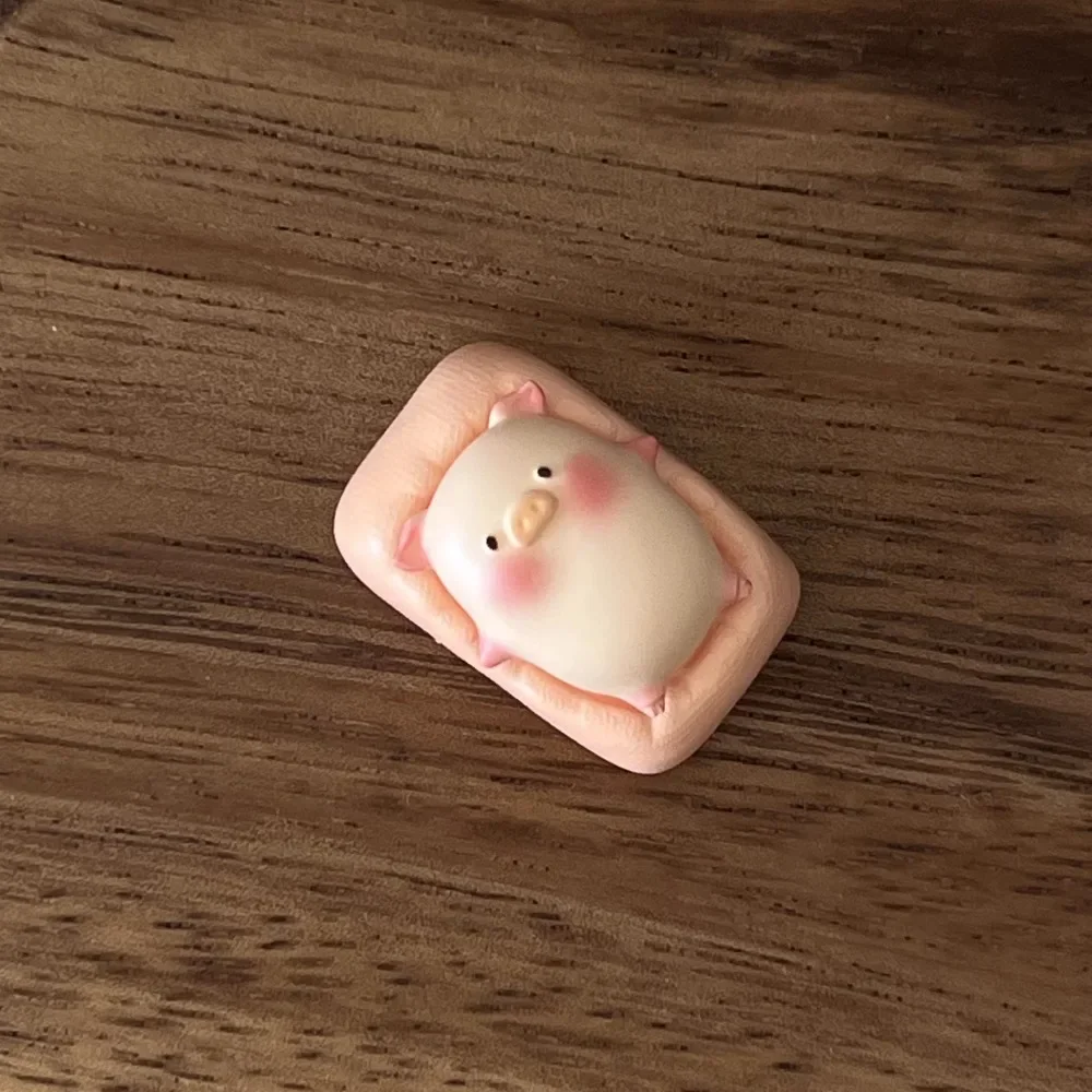 Tapa de teclado Piggy plana con personalidad personalizada, bonita tapa de teclado de resina rosa para accesorios de teclado mecánico, regalo de cinta Cherry Mx1.5U