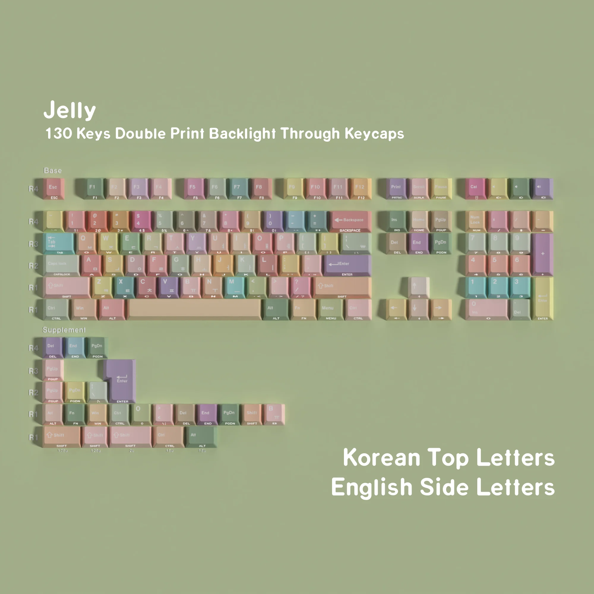 Teclas coreanas PBT Cherry Profile Key Caps Doble impresión para Wooting DrunkDeer A75 Teclado magnético Teclado mecánico 40. coi - imagen 4