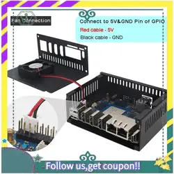 Nuevo para caja Orange Pi 5 Plus, carcasa de Metal con ventilador de refrigeración y disipador de calor para Orange Pi 5 Plus 4GB/8GB/16GB duradero fácil de usar