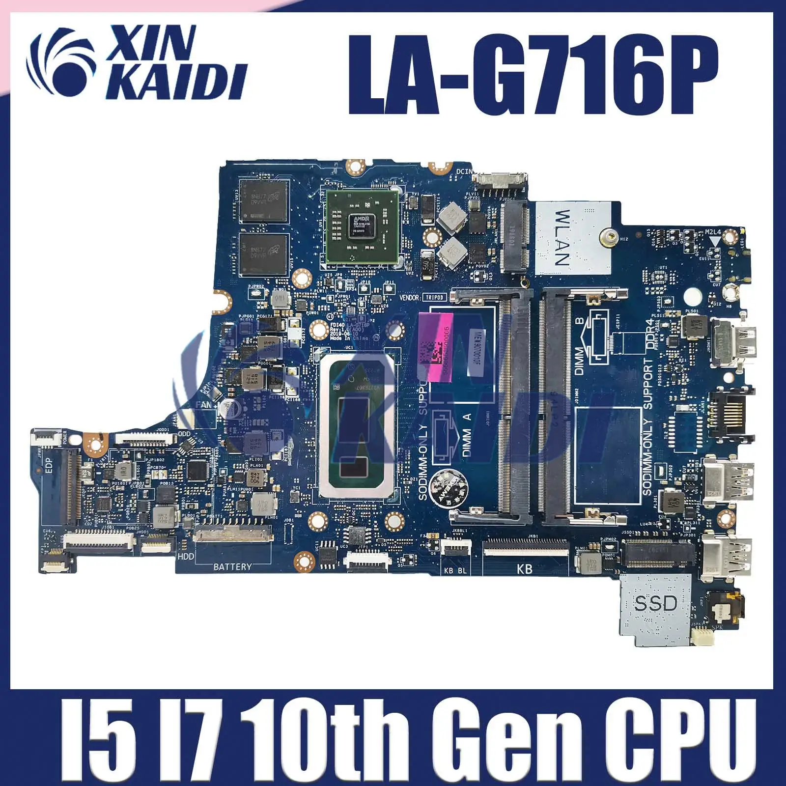 Para Dell Latitude 3490 3590 placa base LA-G716P 0XHR1J 0R1CJX 216-08900 i5i7 10th Gen CPU placa base completamente probada 3790