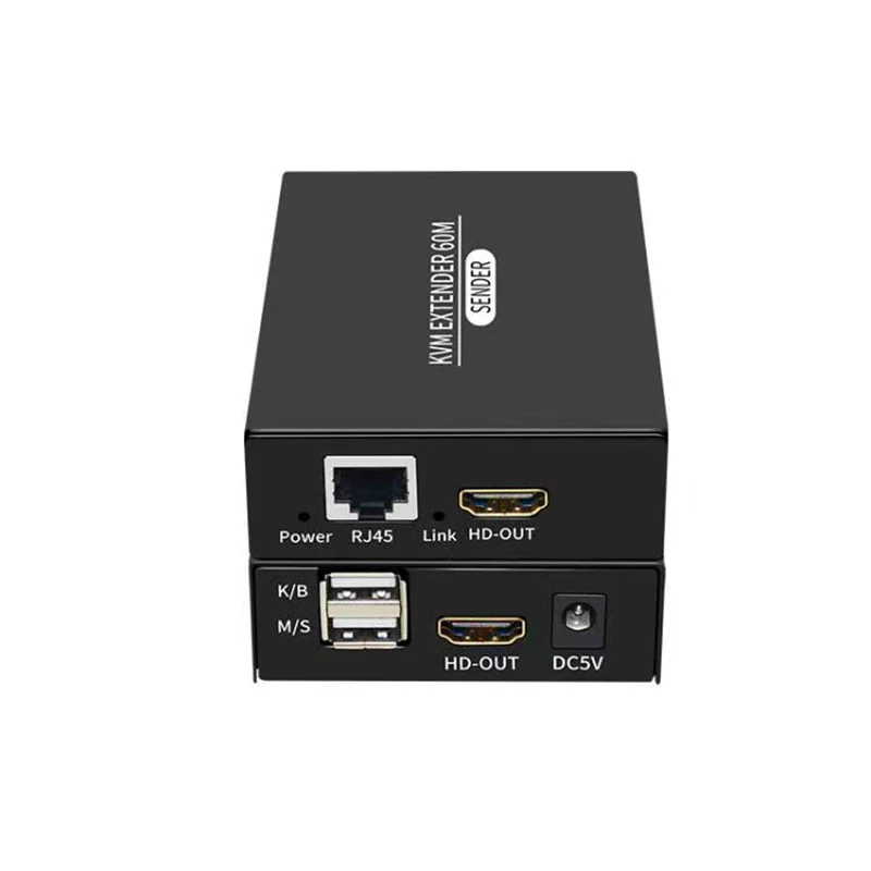 Extensor KVM 60M 1080P compatible con HDMI sobre cat5e/6 Ethernet RJ45 LAN Cable USB-A teclado ratón KVM Video extender adaptador TX RX - imagen 5