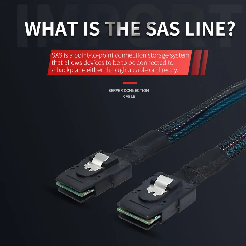 Cable SAS SATA Mini-SAS SFF-8087 a SFF-8087 Cable Mini SAS SFF8087 36P 7P Cable 12Gbps 50/60/70/80/1cm datos de disco duro - imagen 5