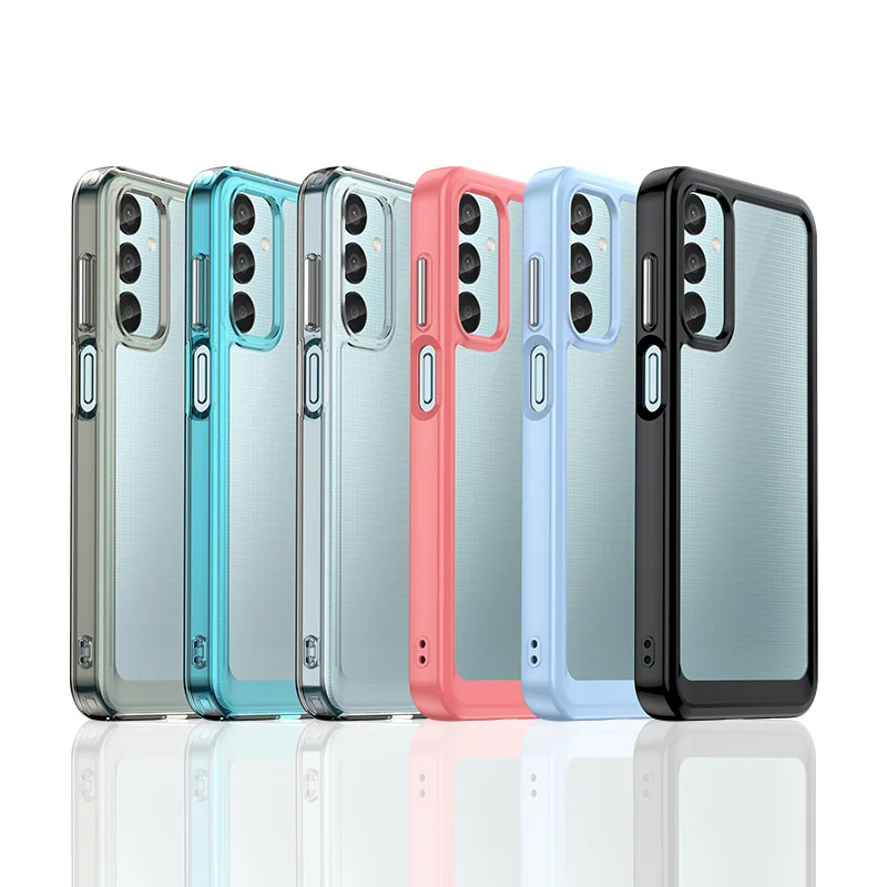 Funda para Samsung Galaxy M55 M 55 5G, carcasa a prueba de golpes, marco de color transparente - imagen 3