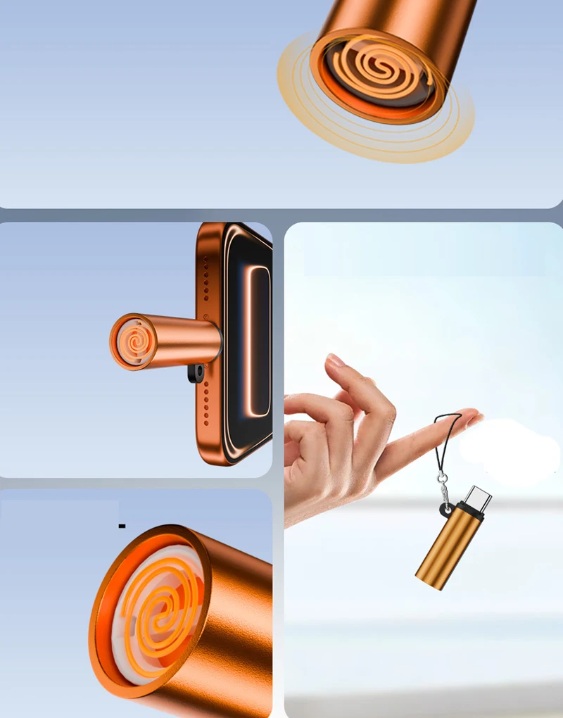 2 unids/set USB tipo C macho/hembra 5v 1.3A encendedor de cigarrillos soplado de aire iluminación portátil al aire libre para banco de energía móvil teléfono Char - imagen 4