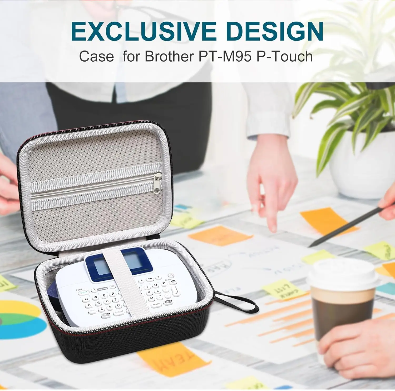 LTGEM Estuche rígido para paquete de etiquetas Brother PT-M95 P-Touch - Bolsa de almacenamiento de transporte protectora de viaje - imagen 5