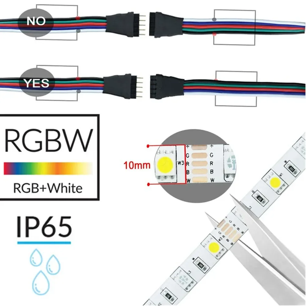Tira de luces LED RGB 5050 impermeable 5M 300LED DC 12V 24V RGB RGBW blanco cálido tiras de luces LED flexibles - imagen 5