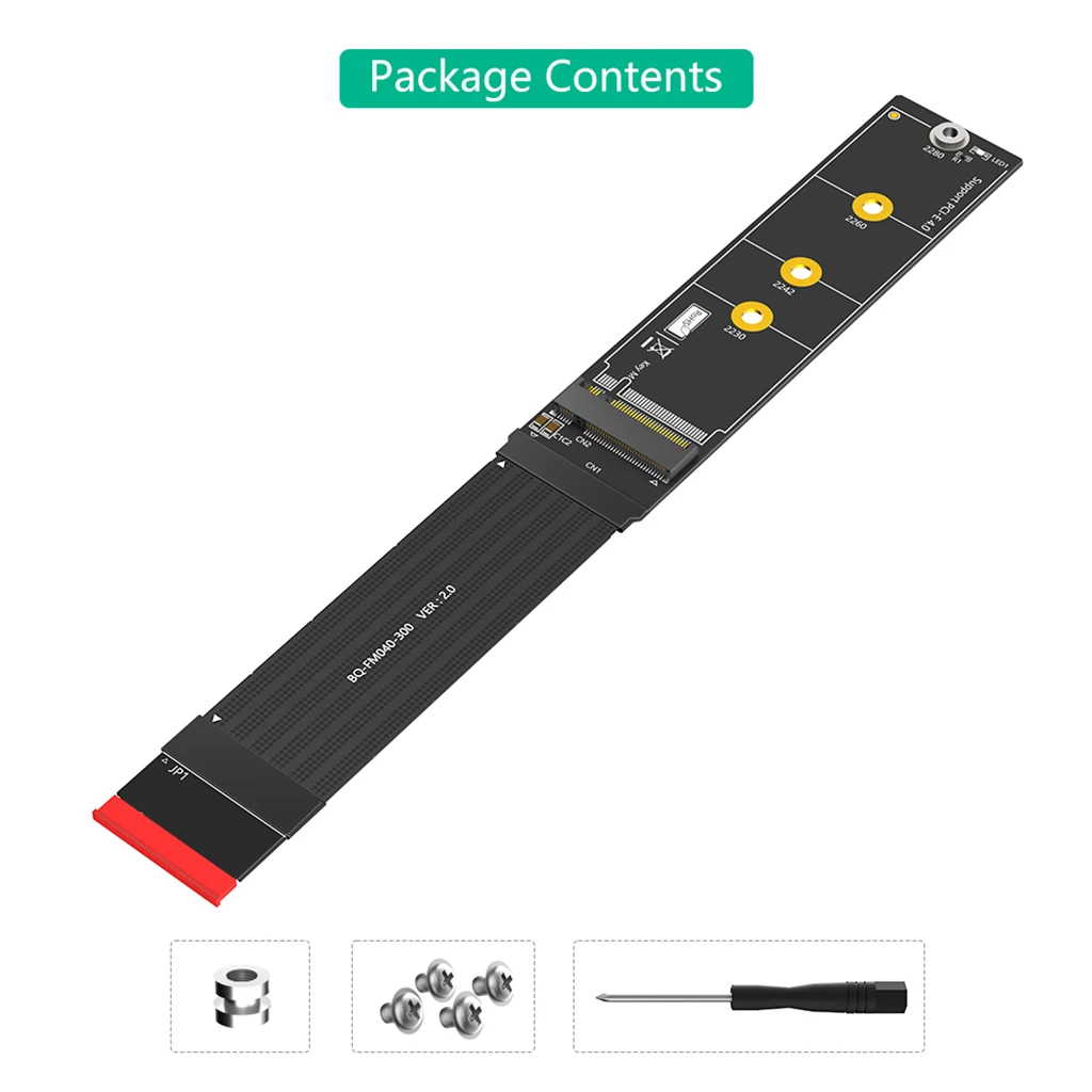 180 grados para NGFF M.2 m-key NVME SSD Cable de extensión 64Gbps para 2230/2242/2260/2280 M.2 NVME SSD - imagen 2