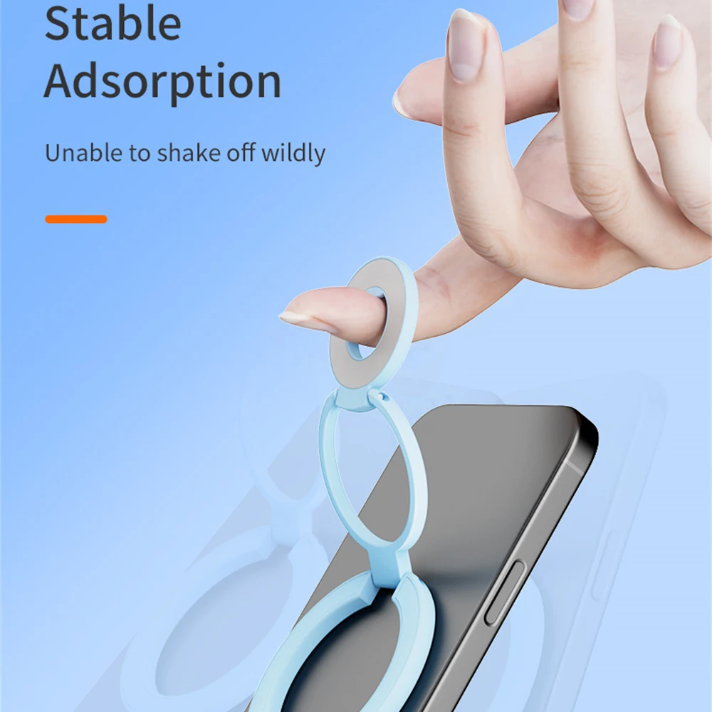 Soporte magnético de anillo para teléfono de doble cara portátil 360 °   Soporte plegable giratorio para teléfono móvil, accesorio de agarre, soporte Universal - imagen 3