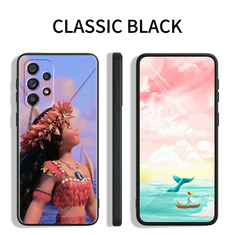 Disney Moana Ocean lindo para Samsung A73 A72 A71 A55 A54 A53 A52 A51 A13 A22 A16 A15 A05s A14 A05 A06 5G funda de teléfono negra - imagen 4