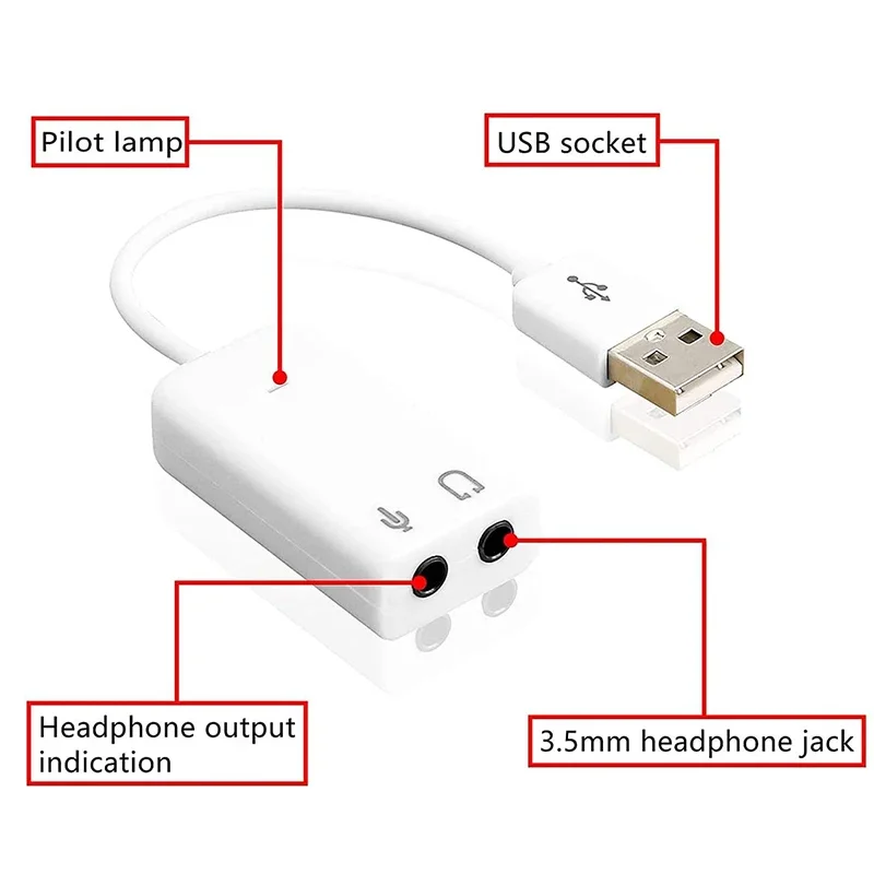 Tarjeta de sonido para ordenador portátil Windows, Mac, Linux, con conector para auriculares y micrófono de 3,5mm, adaptador de Audio Usb, tarjeta de sonido externa - imagen 4