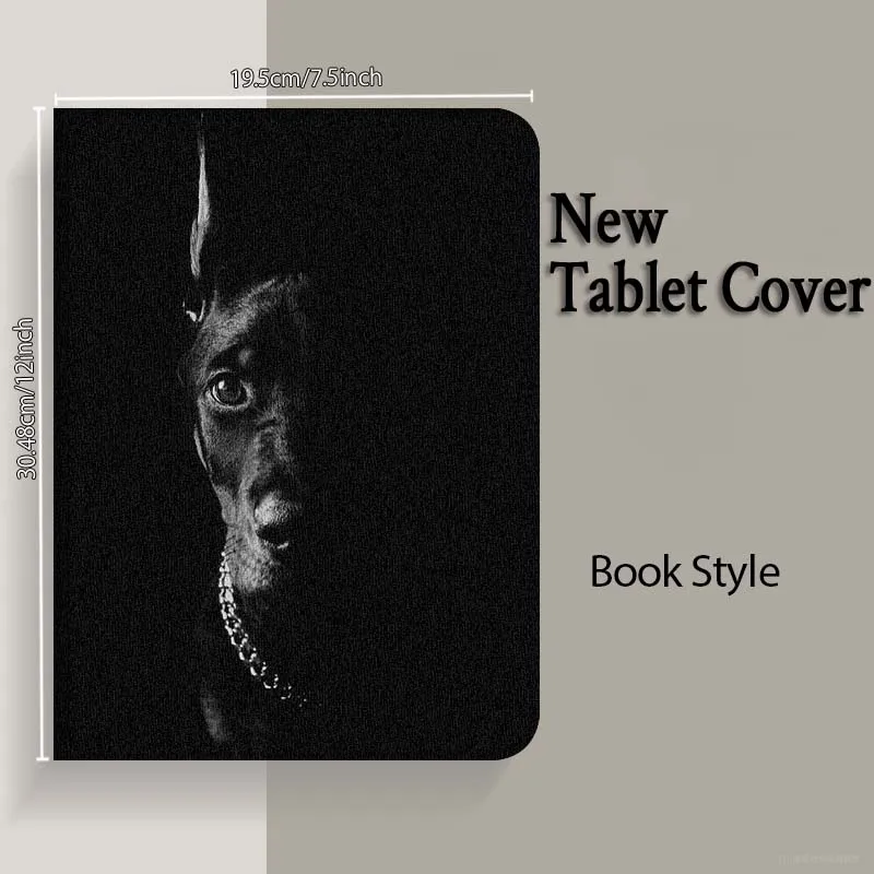 Funda negra Cool Doberman Dog para Samsung Galaxy Tab S11 S10 S9 S8 S7 S6 A10.1 A9 A8 A7 10,1 Lite FE Plus pulgadas - imagen 5