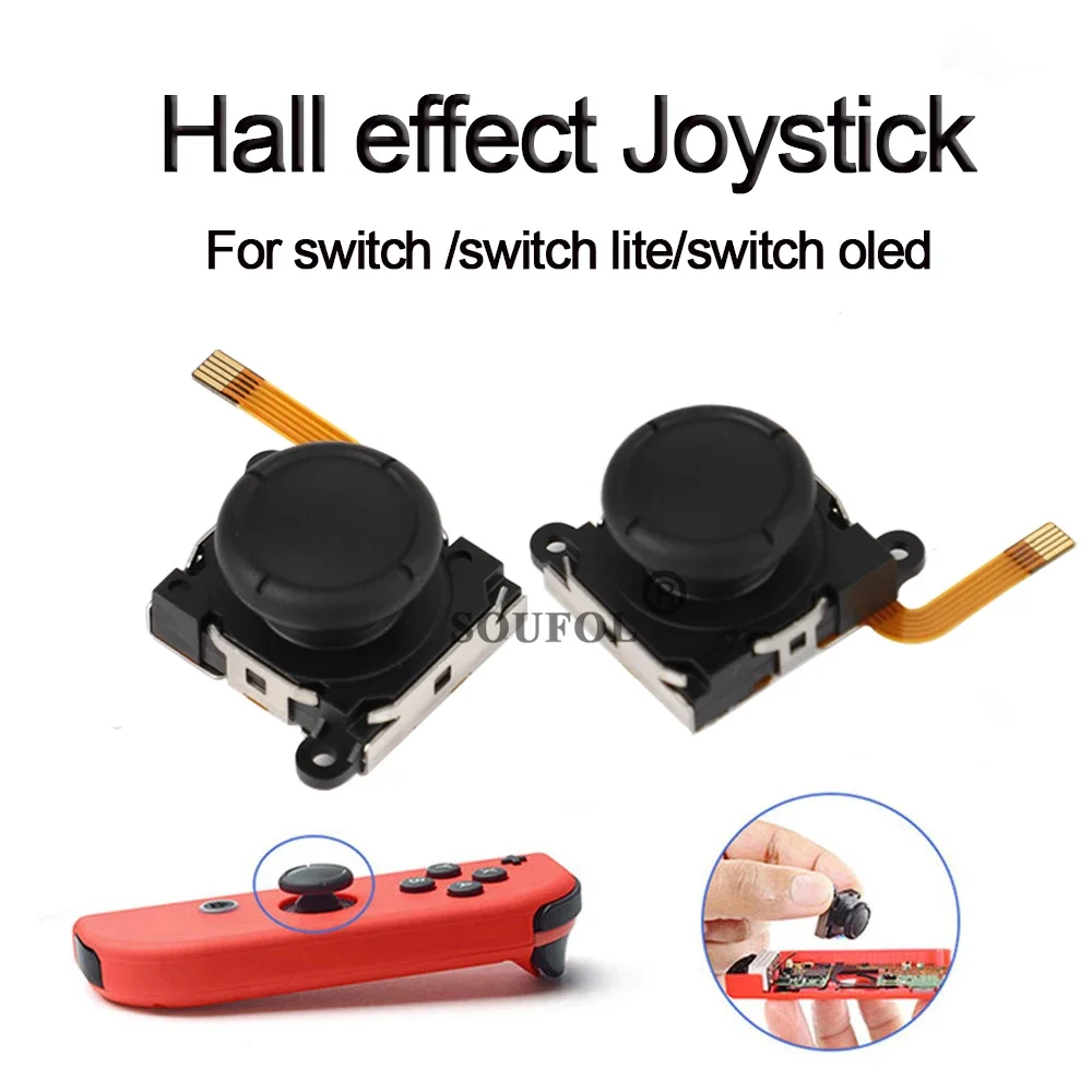 Joystick de efecto Hall, Joysticks de detección Hall para Switch/Lite/OLED Joycon, palanca de pulgar analógica 3D, sin palos electromagnéticos a la deriva - imagen 4