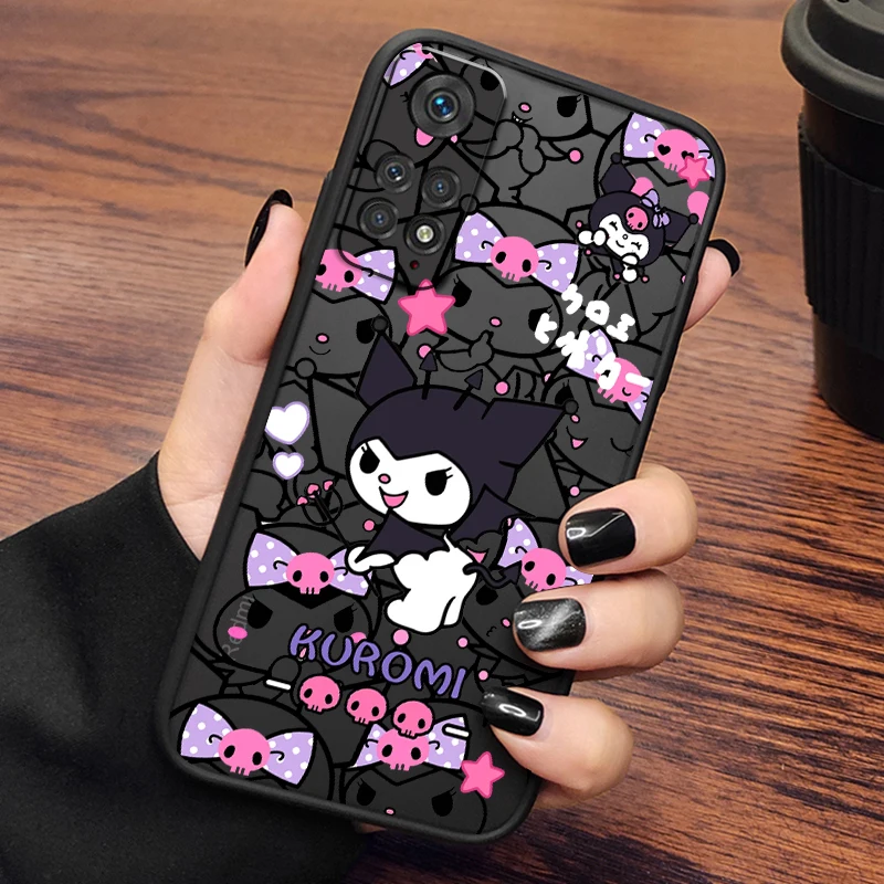 Sanrio Kuromi-funda de lujo translúcida para Redmi Note 13R, 13, 12, 12S, 12T, 11, 11T, 11E, 10 Pro Plus, 5G - imagen 3