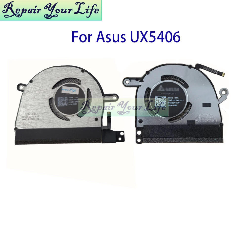 Notebook Cooler CPU GPU Fan For ASUS Zenbook S 14 UX5406 UX5406SA Laptop Cooling Fans 13NB14F0M01011 ND55C1M-24A07 6033B0136601