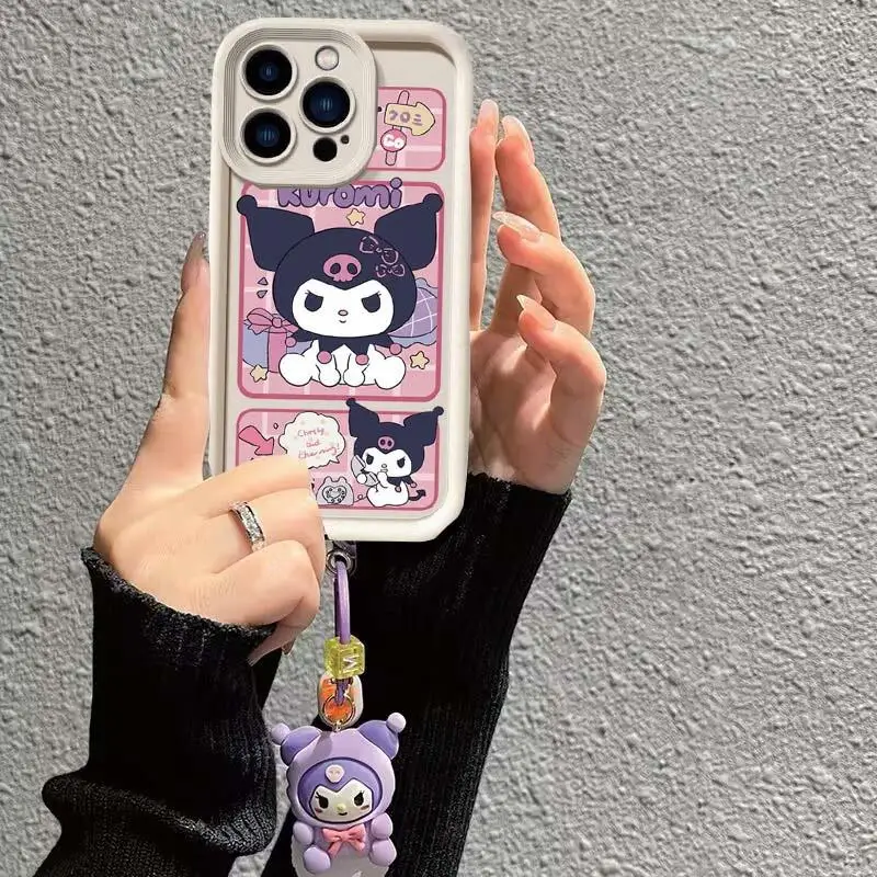 Cinnamoroll Kuromi-funda de teléfono con llavero, carcasa trasera de silicona suave para Huawei Nova Y70 3 4 7 10 SE 6i P20 P30 P40 Mate 20 30 40 Pro - imagen 4