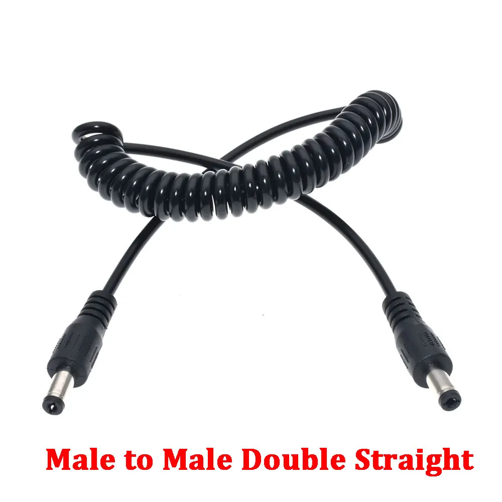 Cable en espiral de alimentación de enchufe macho a hembra, Cable de resorte de extensión para tira LED, CCTV, DC 5,5mm x 2,1mm, 5,5x2,1mm - imagen 5