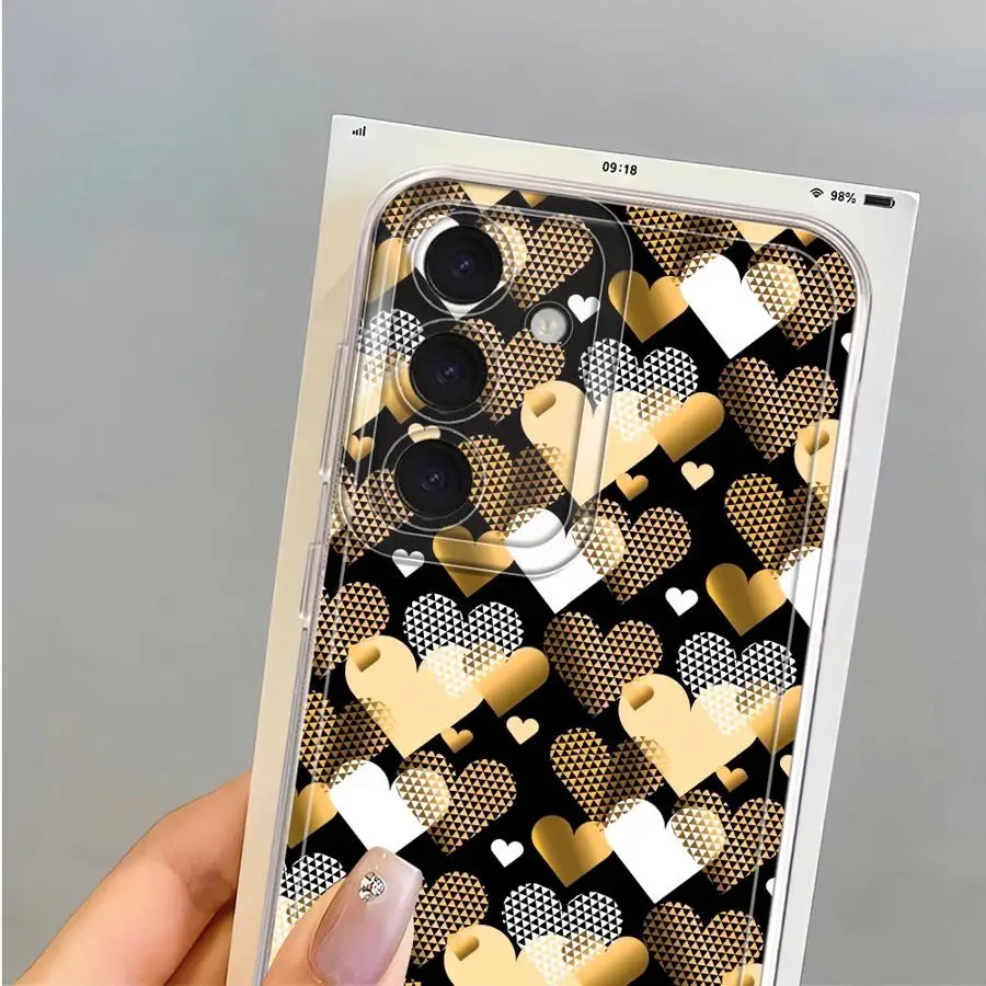 Funda con diseño de flores de Metal para Samsung Galaxy A71 A72 A25 A12 A35 A16 A73 A13 A35 A22 A15 cubierta transparente - imagen 4