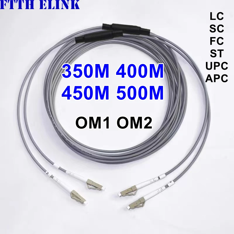Cable de conexión de fibra blindada 2 núcleos 350m400m450m500Mtr OM1 OM2 SC LC FC ST APC multimodo 2 fibras puente de fibra óptica cable exterior - imagen 2