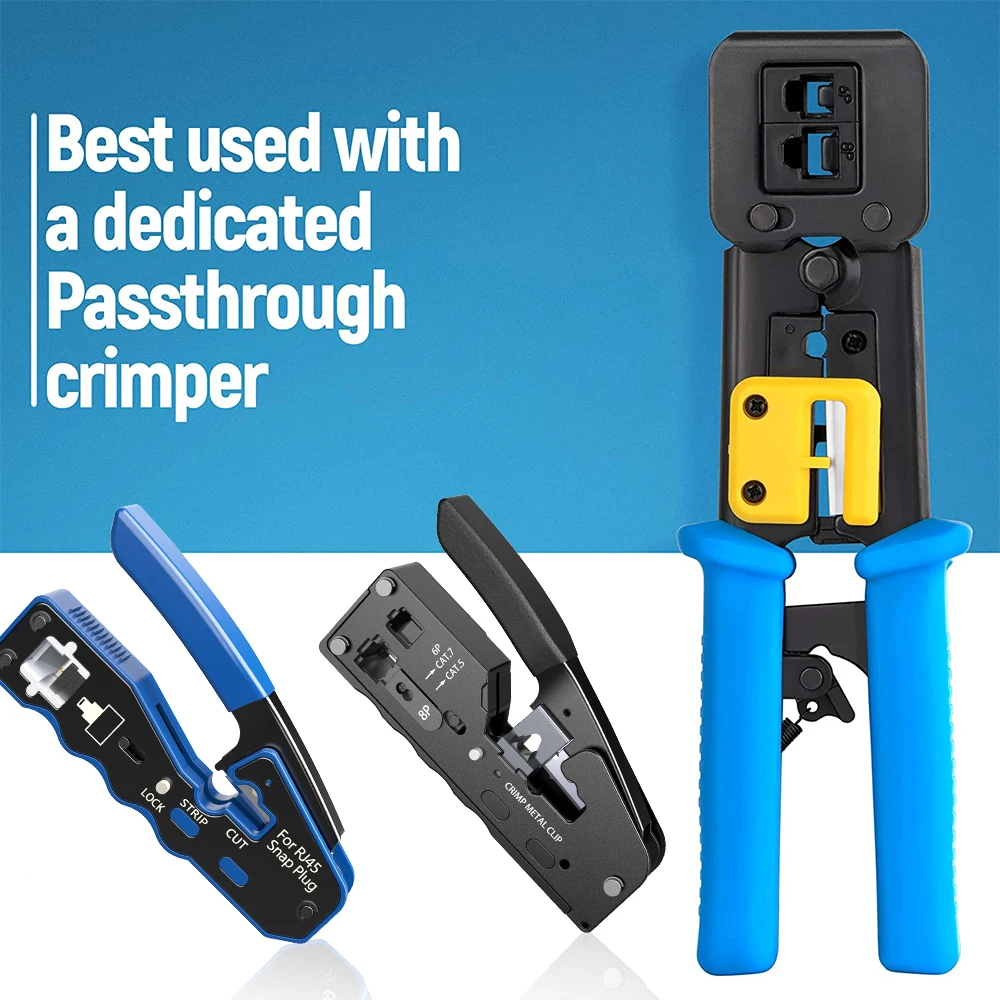 Hoolnx-conector de paso CAT6, enchufes modulares RJ45, extremos Ethernet coloridos, conectores de red UTP 15Ω chapados en oro, 50 paquetes - imagen 3