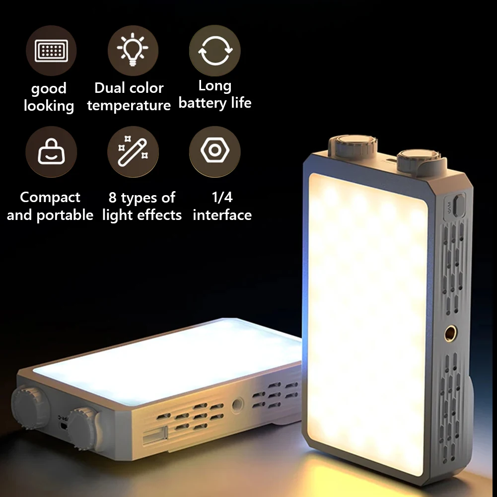 Luz de relleno portátil 2800K-9000K iluminación de fotografía Panel de luz portátil recargable de 4400mAh para fotografía - imagen 2