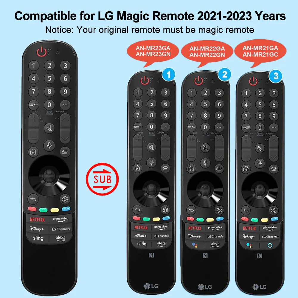 Mando a distancia mágico por voz de repuesto para LG Smart TV 2021-2023 con puntero de ratón volador con Netflix/Prime Video/Sling/Alexa - imagen 2