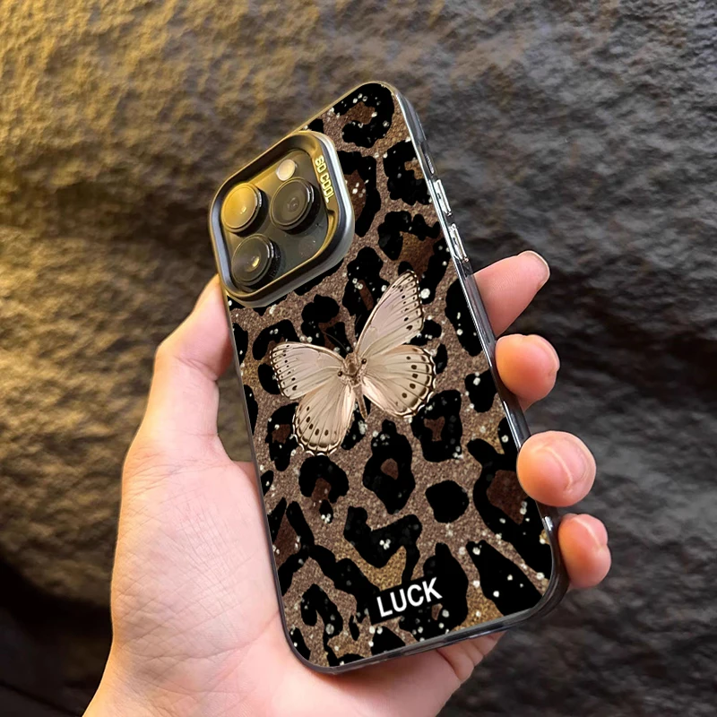 Para Samsung Galaxy S25 S24 S23 S22 Plus Ultra FE A16 A55 A54 A56 A15 A35 A36 A34 funda Animal mariposa leopardo funda de teléfono con estampado - imagen 4